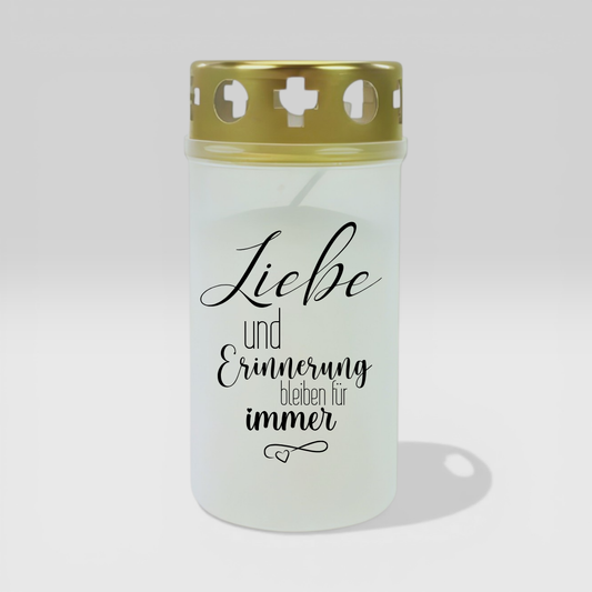 Grabkerze - Liebe und Erinnerung bleiben für immer-