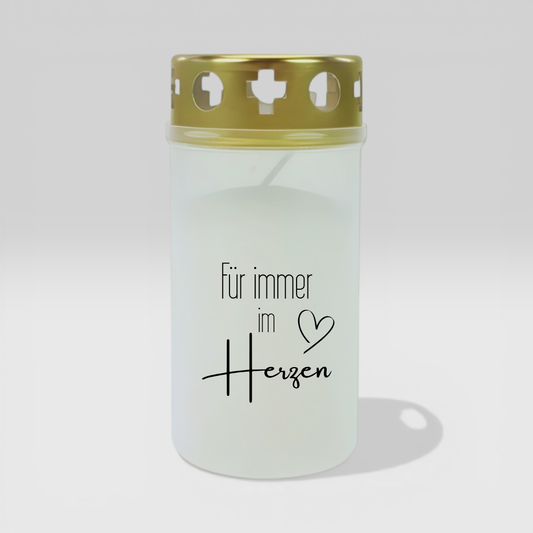Grabkerze - für immer im Herzen-