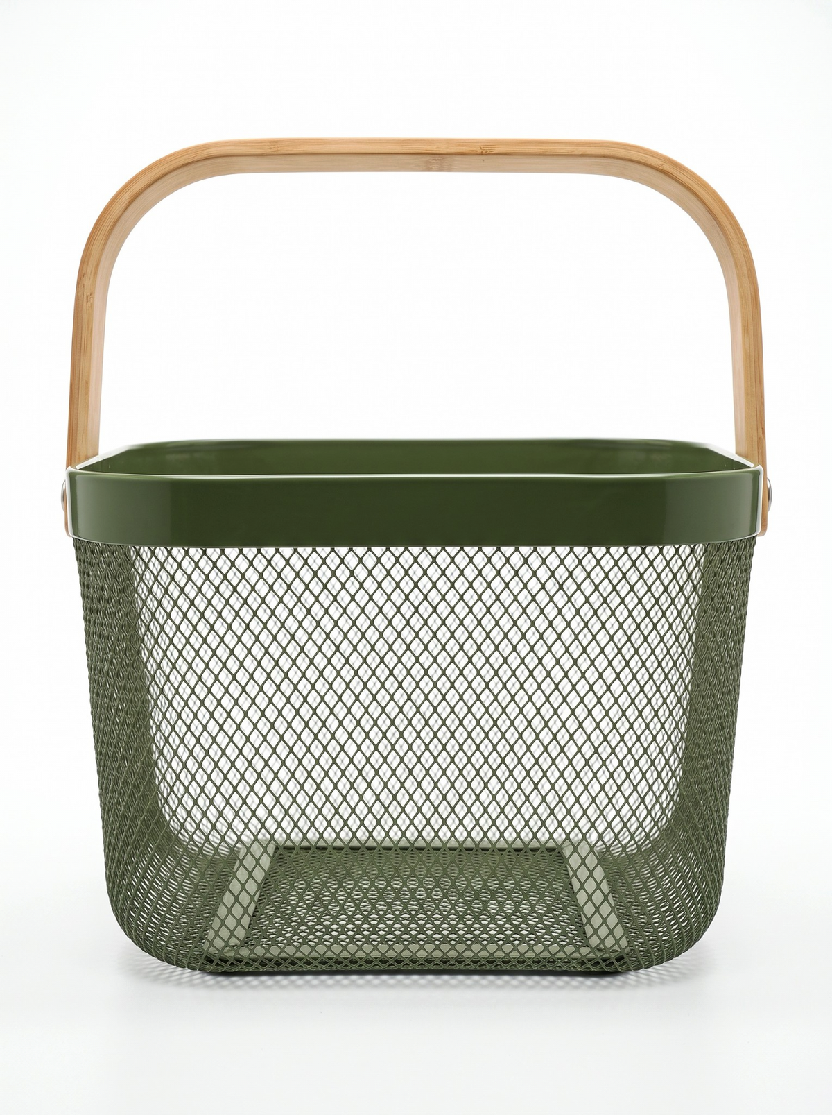 Geschenkkorb mit Gravur – Metallkorb mit Bambusgriff, personalisiert