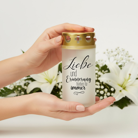 Grabkerze - Liebe und Erinnerung bleiben für immer-