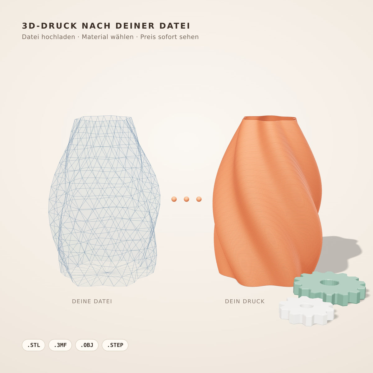 3D-Druck nach deiner Datei – STL hochladen, Preis sofort sehen