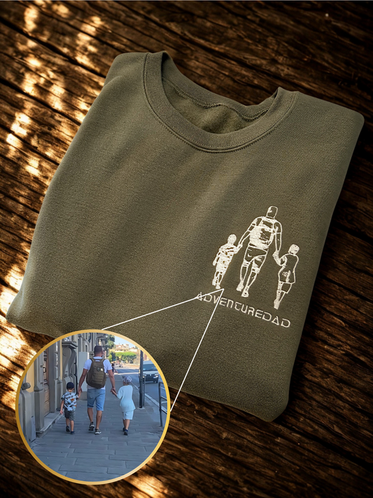 Besticktes Sweatshirt für Väter | Unisex Crew Neck | Hochwertige Stickerei