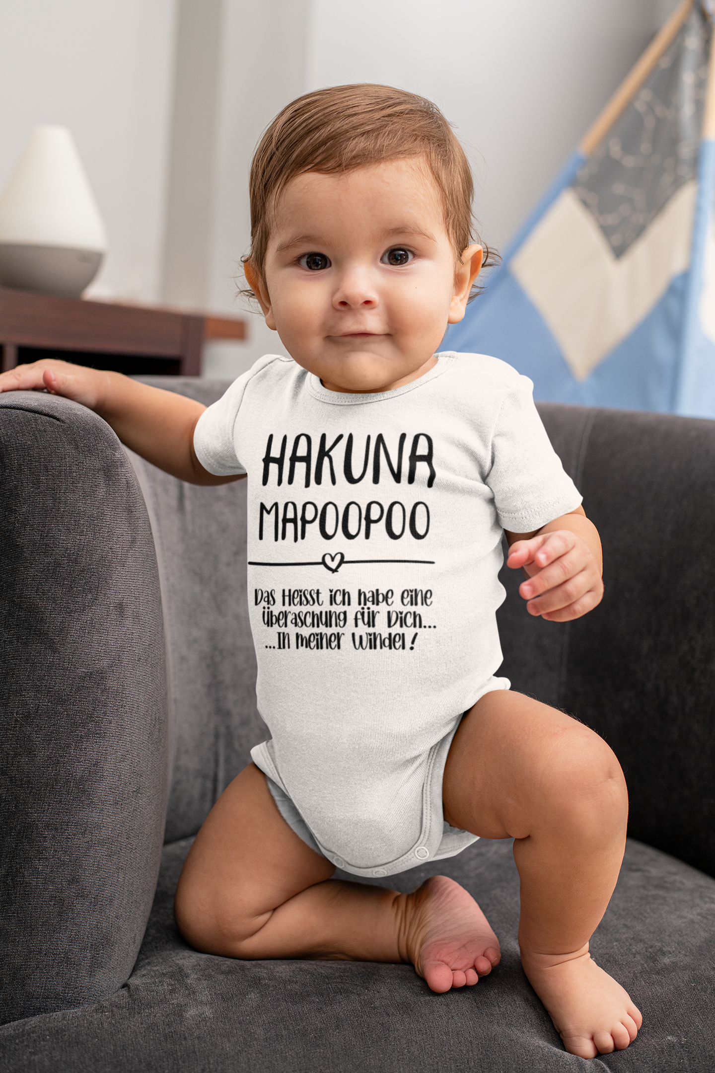 Kurzarm Body "Hakuna Mapopoo"