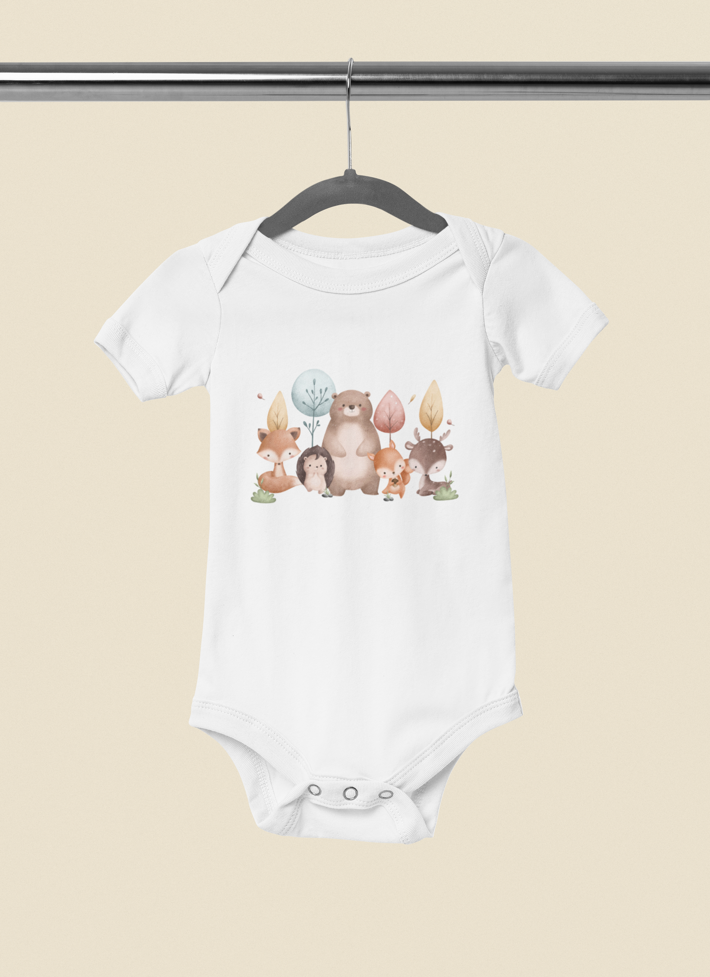 Kurzarm Body "Aquarell Tiere"